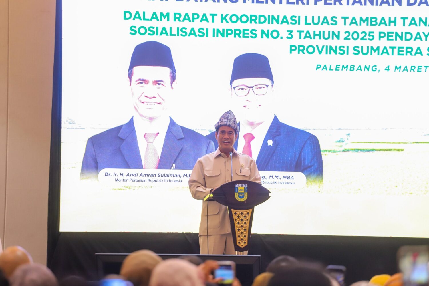 Percepat Swasembada Pangan, Mentan Amran Bidik Sumsel Jadi Tiga Besar Produsen Beras Nasional