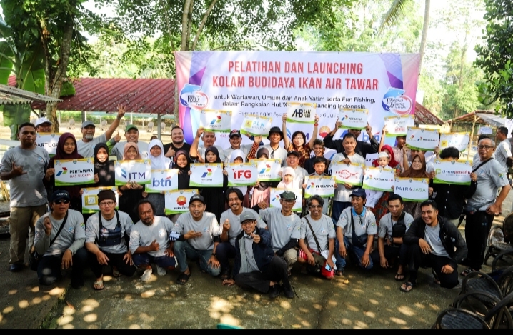 Semarak HUT ke-9 Wartawan Mancing Indonesia, Gelar Pelatihan, Launching Kolam Budidaya Ikan, Aksi Peduli, dan Fun Fishing