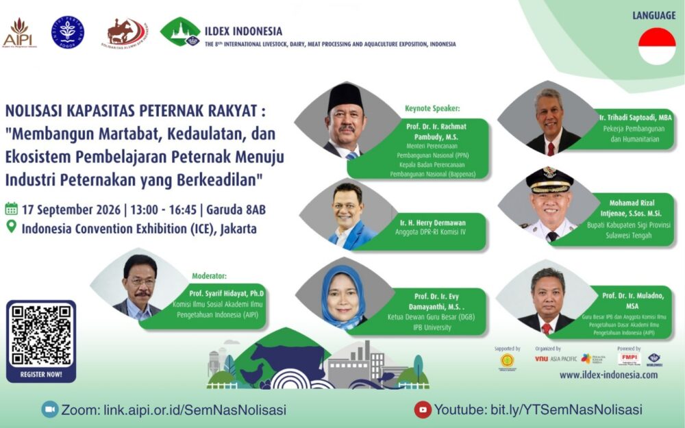 Seminar Nolisasi Kapasitas Komunitas Peternak Rakyat bakal Digelar 17 September di ICE BSD