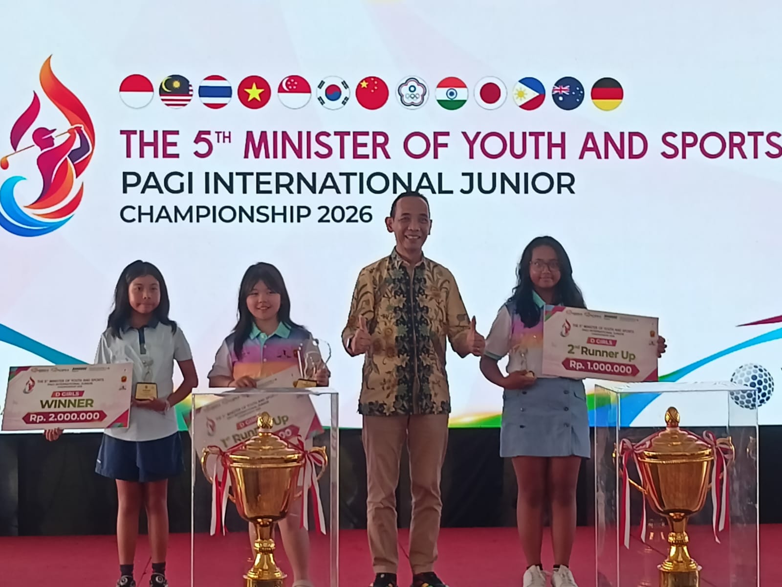 Atlet Indonesia Dominasi Juara Turnamen Golf Junior Kelima Menpora-PAGI 2026